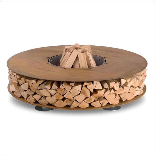 Metal Fire Pit Firewood Storage